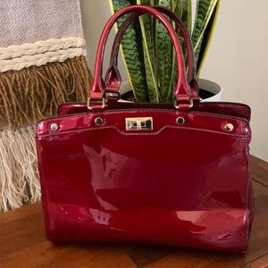Large Vinyl Burgundy Tote